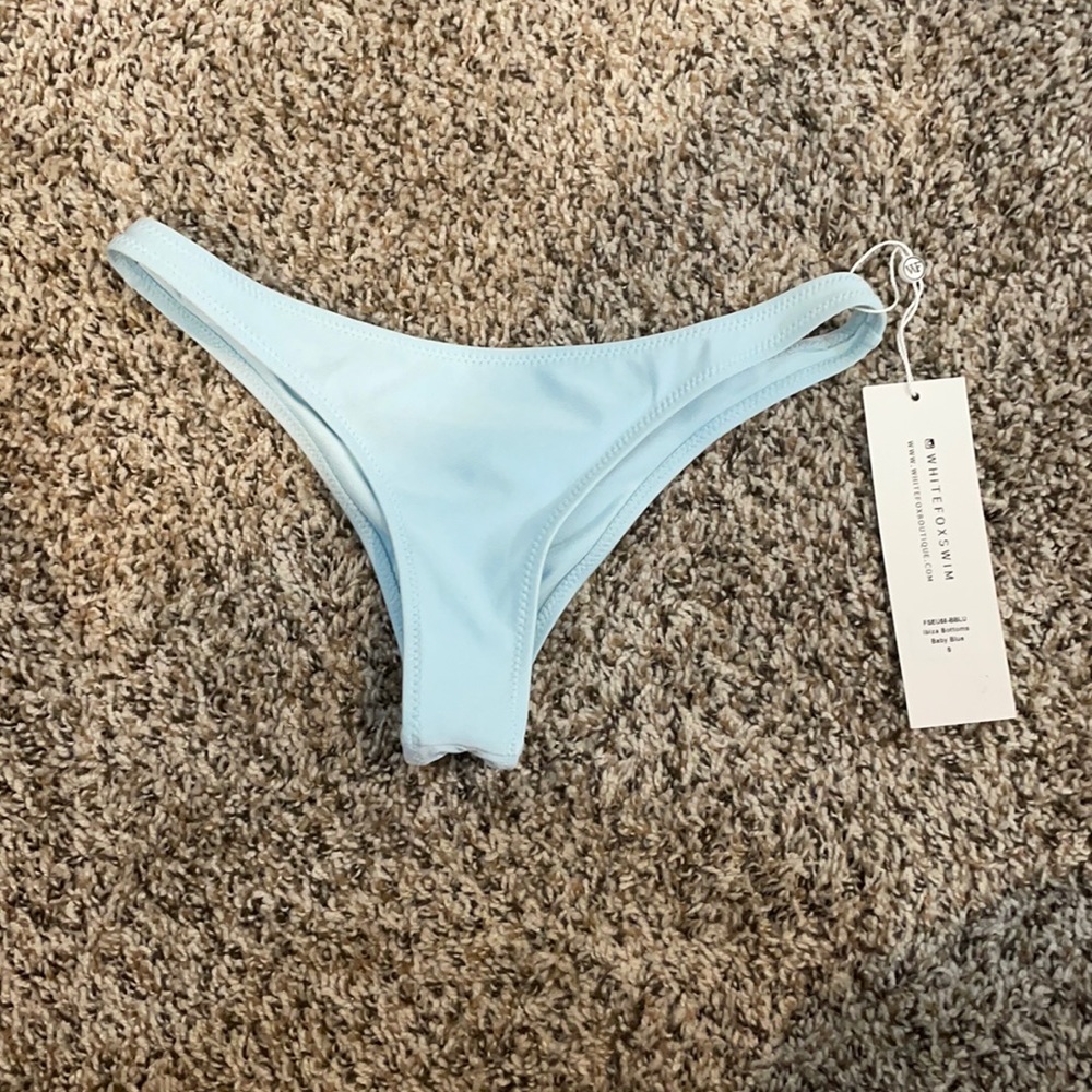 white fox blue swim bottoms